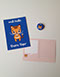 blauwe wenskaart met illustratie van een tijger met de tekst well hello there tiger